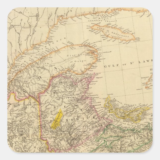 Unteres Kanada 4 Quadratischer Aufkleber (Vorderseite)