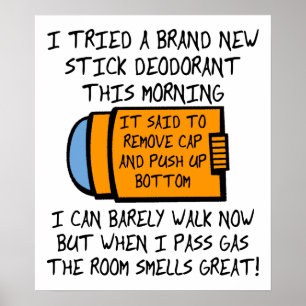 Unteres lustiges Poster hochdrücken