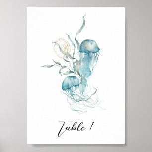 Unteres Seeigel-Tischnummer Poster