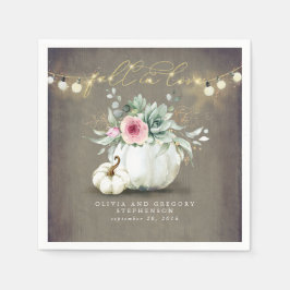 Untergang in der Liebe Pink Floral Pumpkins Elegan Serviette