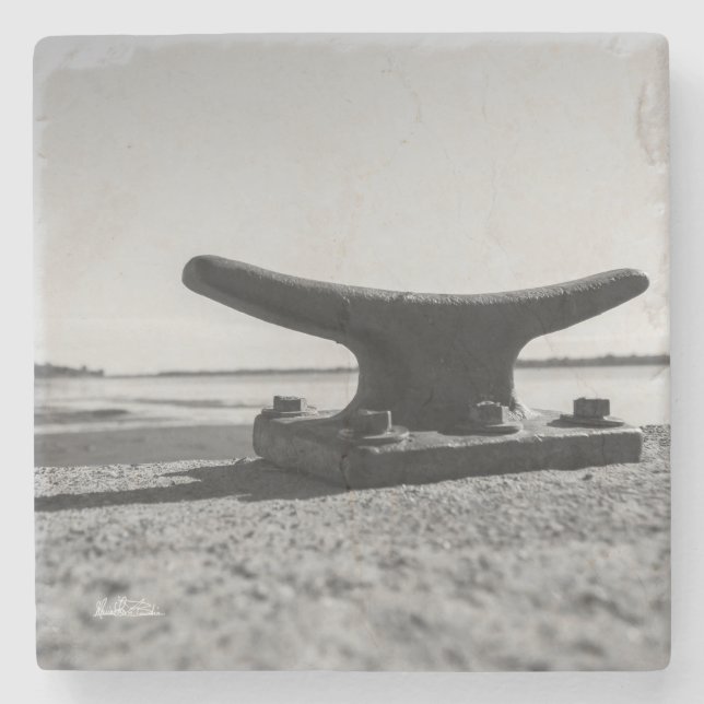 Unterglas Meeres-, Schwarz-Weiß-Thema Steinuntersetzer (Vorderseite)