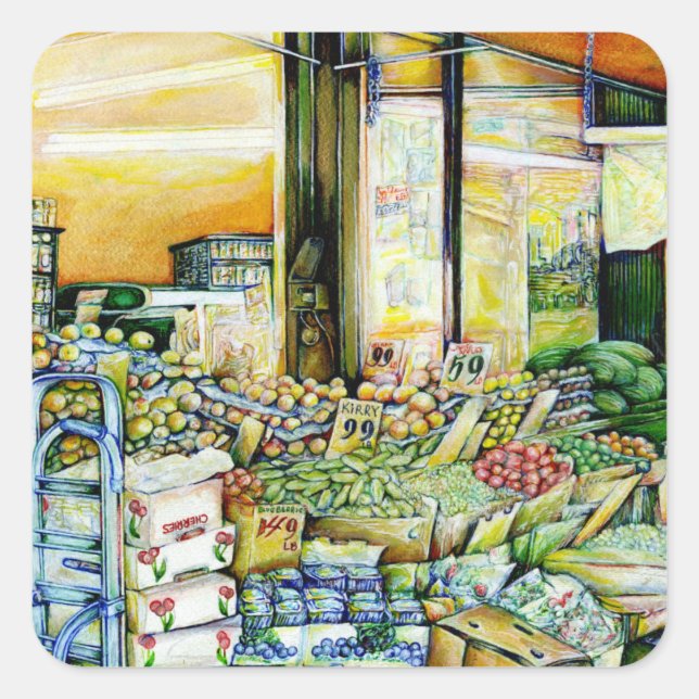 Untergrabung künstlerischer Gentrifizierung Quadratischer Aufkleber (Vorderseite)