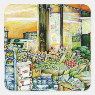 Untergrabung künstlerischer Gentrifizierung Quadratischer Aufkleber