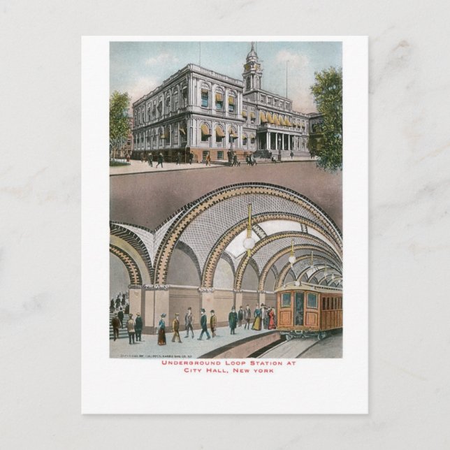 Untergrund Loop Station, City Hall, New York Postkarte (Vorderseite)
