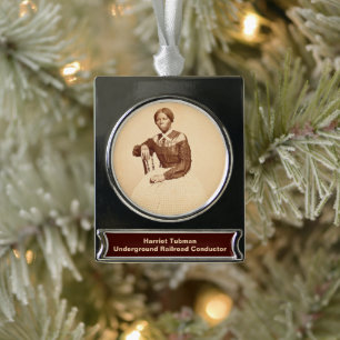 Untergrund Railroad Abolitionist Harriet Tubman Banner-Ornament Silber