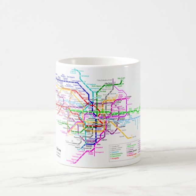Untergrundbahn-Karte Tokyos Japan Kaffeetasse (Mittel)
