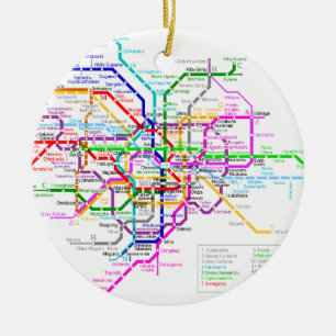 Untergrundbahn-Karte Tokyos Japan Keramik Ornament