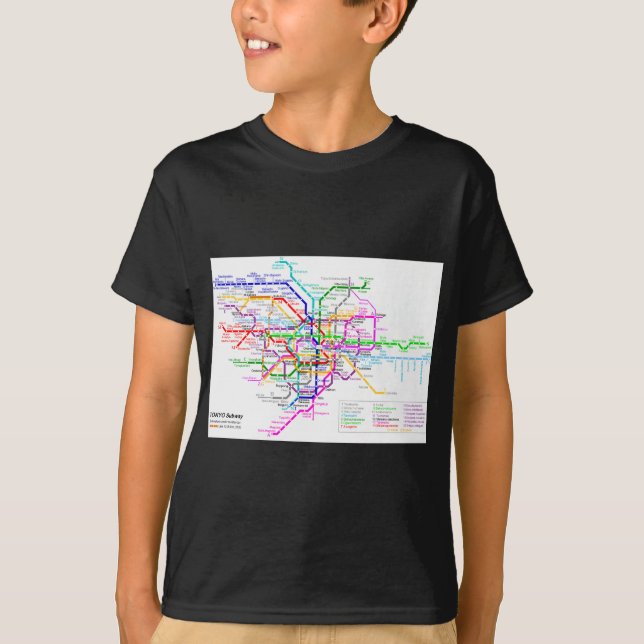 Untergrundbahn-Karte Tokyos Japan T-Shirt (Vorderseite)