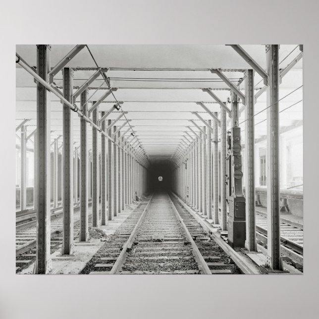 Untergrundbahn Tunnel, 1904. Vintages Foto Poster (Vorne)