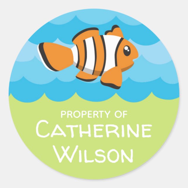 Unterhalb der Bezeichnung der Meeresschule | Editi Runder Aufkleber (Vorderseite)