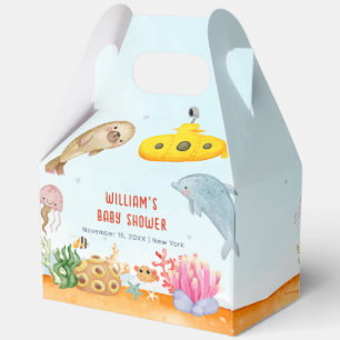 Unterhalb der maritimen Babydusche Geschenkschachtel