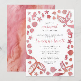 Unterhalb der Meerjungfrau Babydusche Einladung