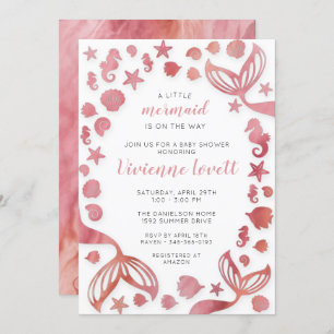 Unterhalb der Meerjungfrau Babydusche Einladung