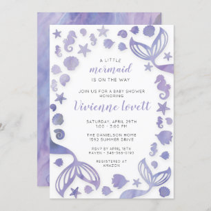 Unterhalb der Meerjungfrau Babydusche Einladung