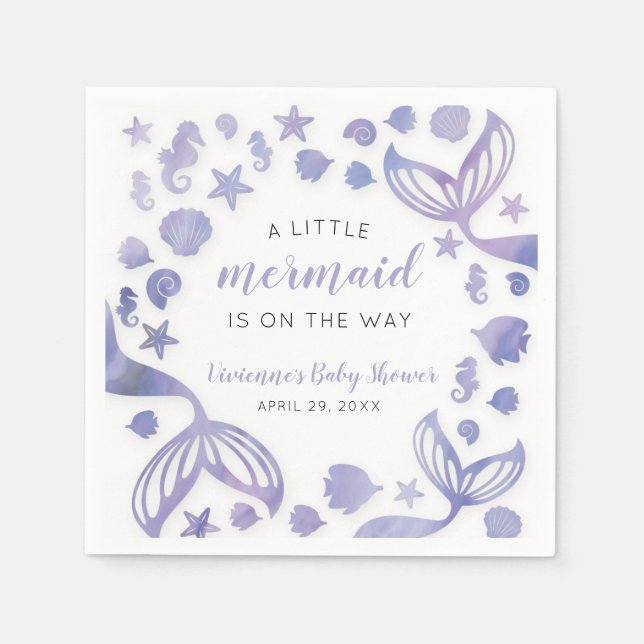 Unterhalb der Meerjungfrau Babydusche Serviette (Vorderseite)