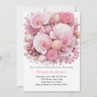 Unterhalb der Muschel Celebration Girl Baby Shower Einladung