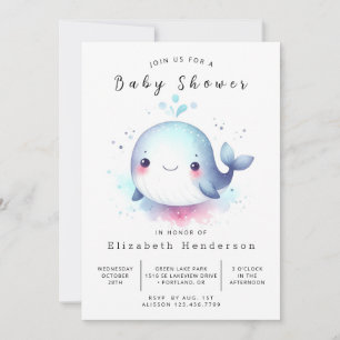 Unterhalb der Online-Whale-Babydusche Einladung