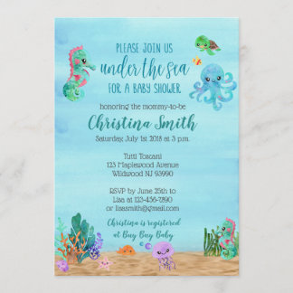 Unterhalb der Sea Baby Shower Einladungen