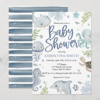 Unterhalb der Sea Baby Shower Einladungen