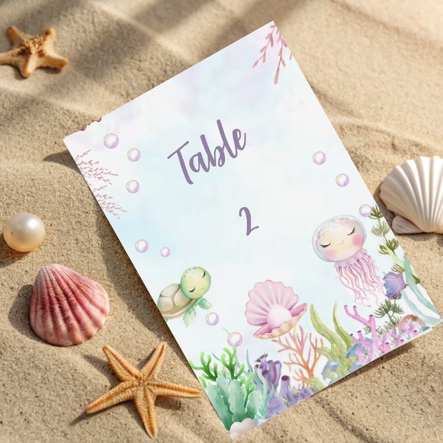 Unterhalb der Sea Baby Shower Tischnummer Schild (Von Creator hochgeladen)