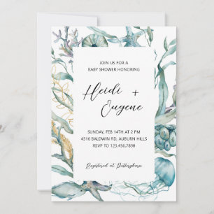 Unterhalb der Sea Jellyfish Baby Dusche Einladung