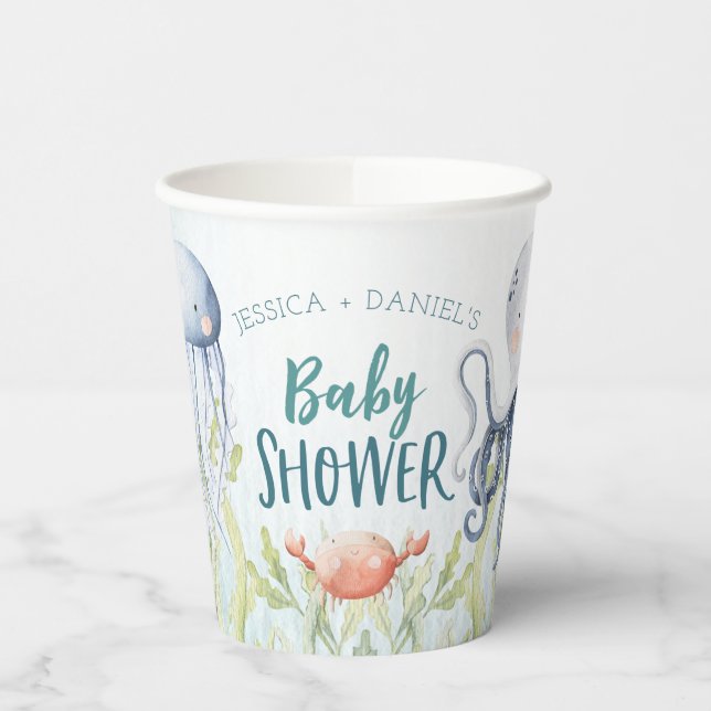 Unterhalb der Sea Ocean Baby Dusche Pappbecher (Links)