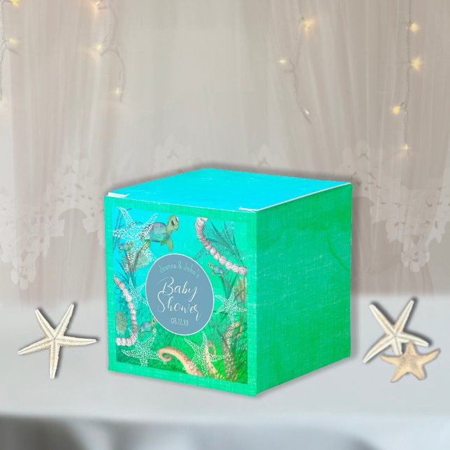 Unterhalb der Wasserspülung Geschenkschachtel (Under The Sea Nautical Baby Shower Favor Box)