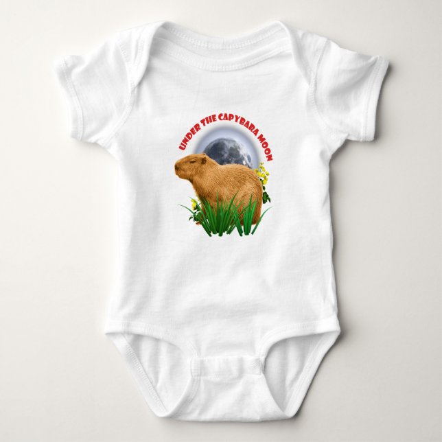Unterhalb des Capybara Moon Funny Capybara Baby Strampler (Vorderseite)