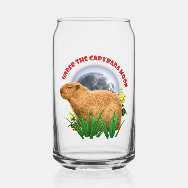 Unterhalb des Capybara Moon Funny Capybara Dosenglas (Vorderseite)