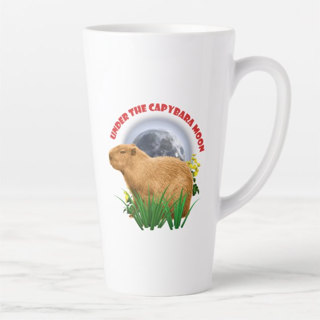 Unterhalb des Capybara Moon Funny Capybara Milchtasse (Rechts)