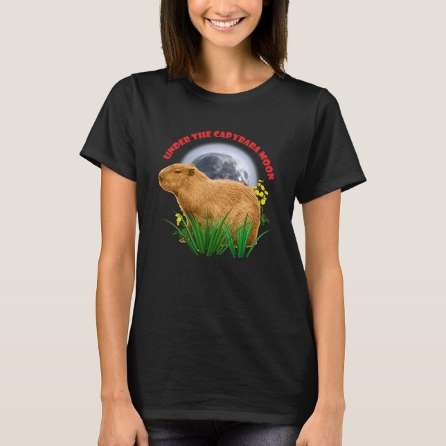 Unterhalb des Capybara Moon Funny Capybara T-Shirt (Vorderseite)