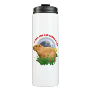 Unterhalb des Capybara Moon Funny Capybara Thermosbecher