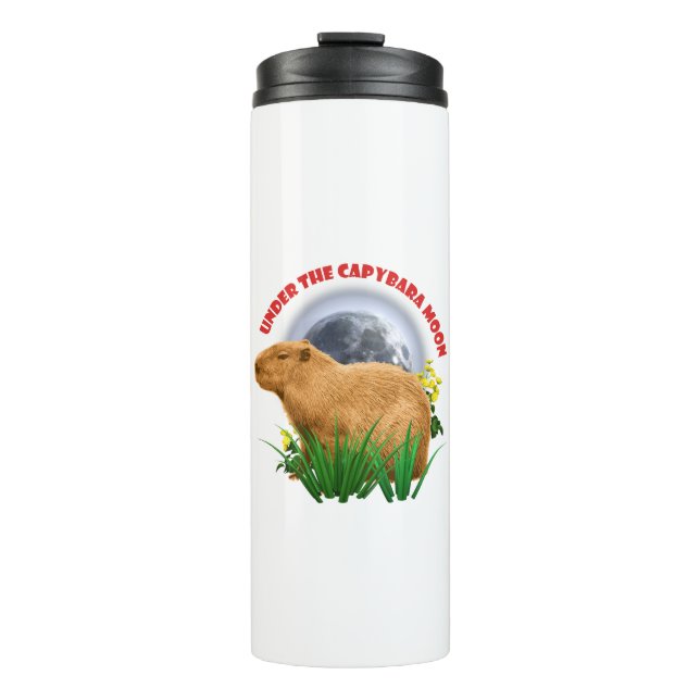 Unterhalb des Capybara Moon Funny Capybara Thermosbecher (Vorderseite)