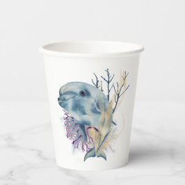 Unterhalb des Meeres - Aquarelltöne - Dolphin Pappbecher