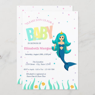 Unterhalb des Meeres, Babydusche von Mermaid Einladung