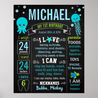 Unterhalb des Meeres Gelee Fisch Schildkröte Gebur Poster