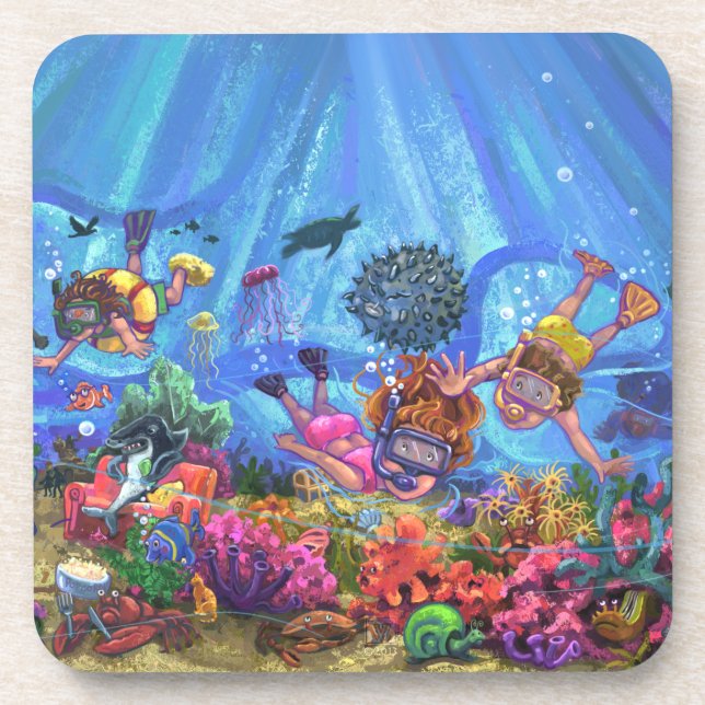 Unterhalb des Meeres Getränkeuntersetzer (Vorderseite)