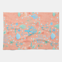 Unterhalb des Meeres Korallenrosa Geschirrtuch