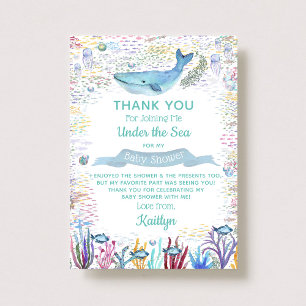 Unterhalb des Meeres Ocean Themed Baby Dusche Dankeskarte