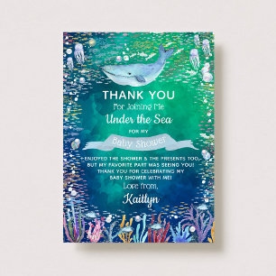 Unterhalb des Meeres   Ocean Themed Baby Dusche Dankeskarte
