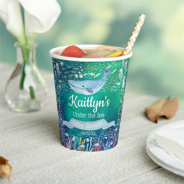 Unterhalb des Meeres | Ocean Themed Baby Dusche Pappbecher (In Situ)