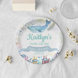 Unterhalb des Meeres Ocean Themed Baby Dusche Pappteller