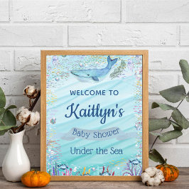 Unterhalb des Meeres | Ocean Themed Baby Dusche Wi Poster