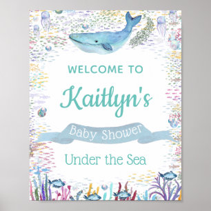 Unterhalb des Meeres Ocean Themed Baby Dusche Wi Poster