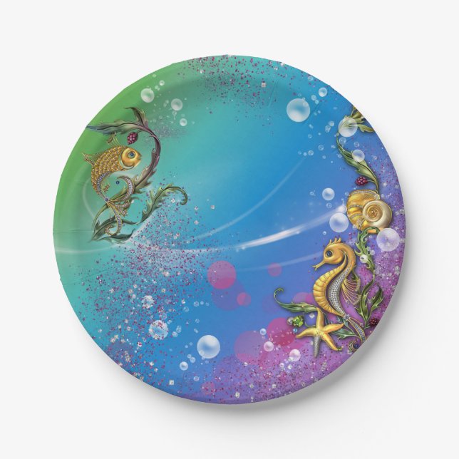 Unterhalb des Meeres Pappteller (Vorderseite)