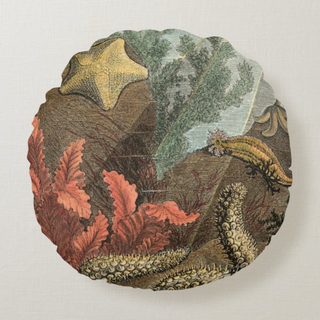 Unterhalb des Meeres Rundes Kissen (Vorderseite)