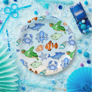 Unterhalb des Meeres   Sea Creatures Baby Shooter Pappteller