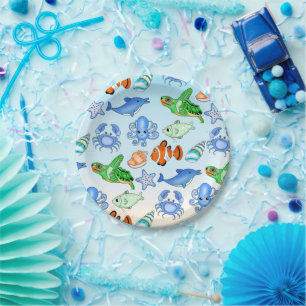 Unterhalb des Meeres Sea Creatures Baby Shooter Pappteller