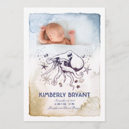 Unterhalb des Meeres - Wasserfarben Baby Birth Ankündigung