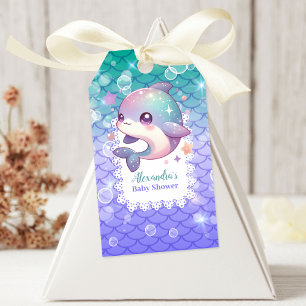 Unterhalb des Meeres Wasserfarben Babydusche Geschenkanhänger